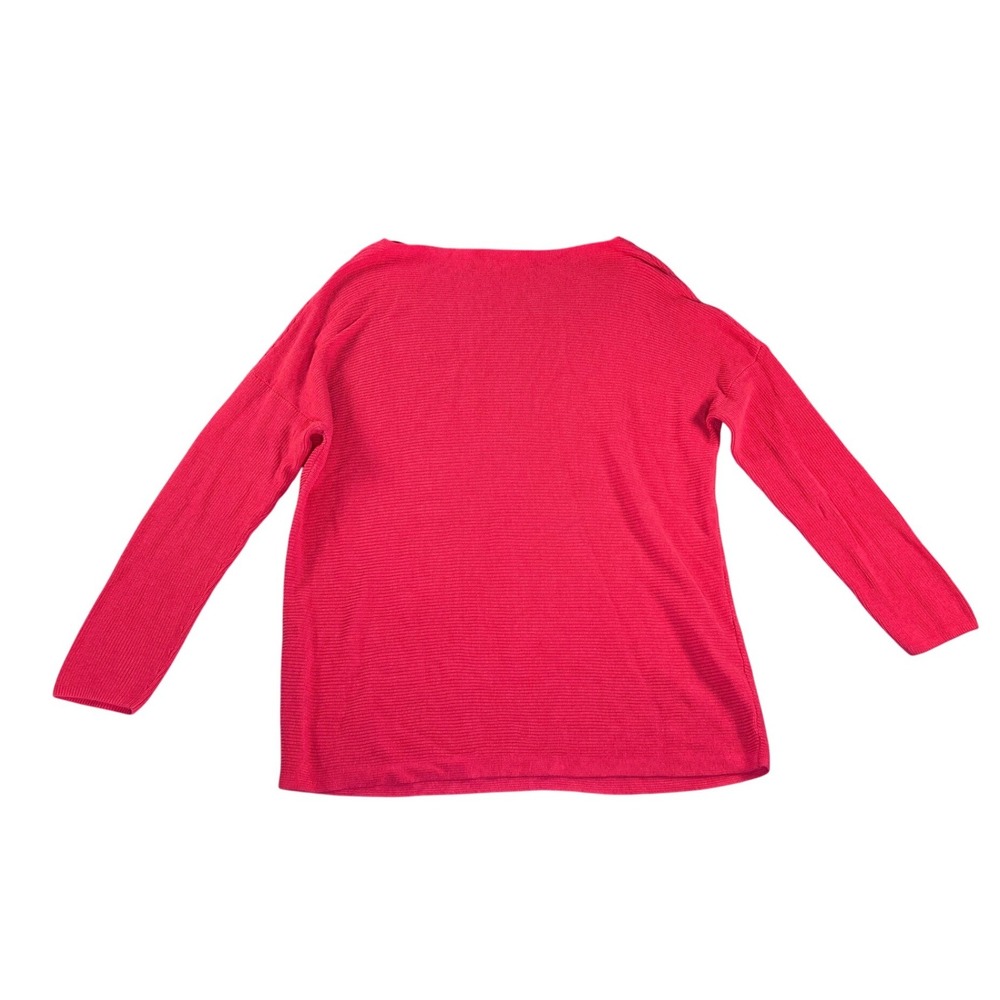 Tommy Bahama Womens XL Pink Ribbed Boat Neck Long Sleeve Cotton Blend Sweater